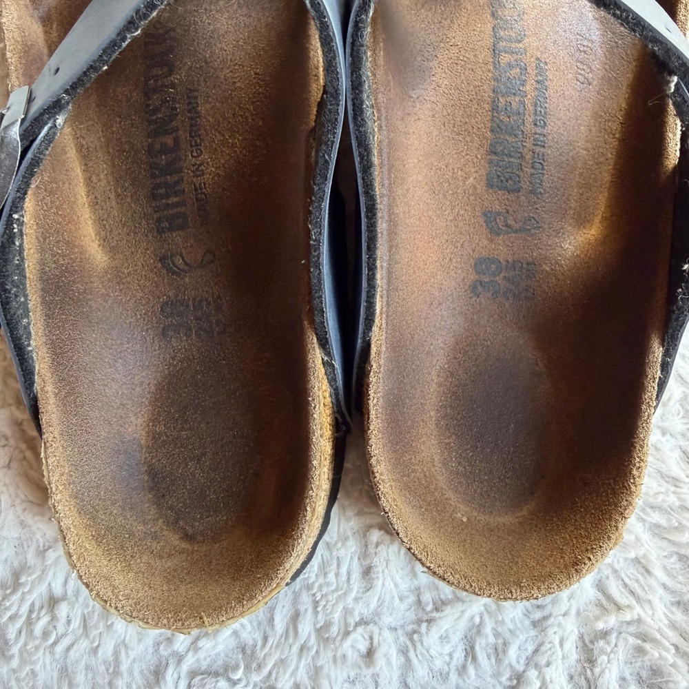 Birkenstock Gizeh Birko-Flor Steel Blue Grey Thong Sandals 38 7 7.5 - Picture 5 of 14
